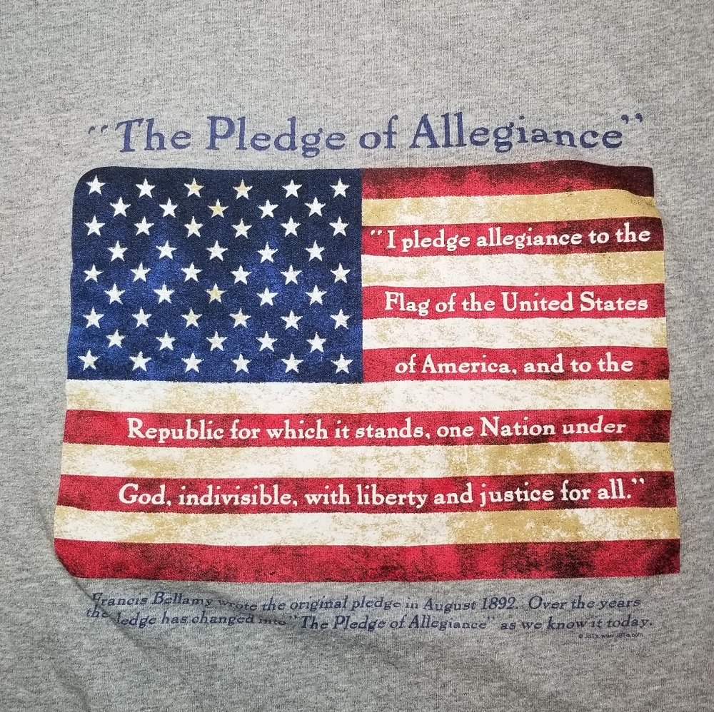 COPY - USA Pledge of Allegiance XXL men's gray short sleeved t-shirt. Never wor…